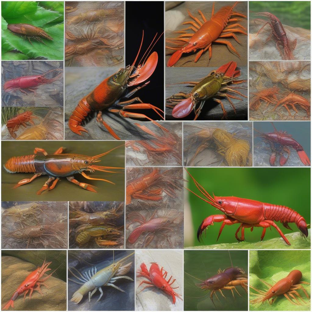 Hình ảnh các loại crayfish đa dạng màu sắc