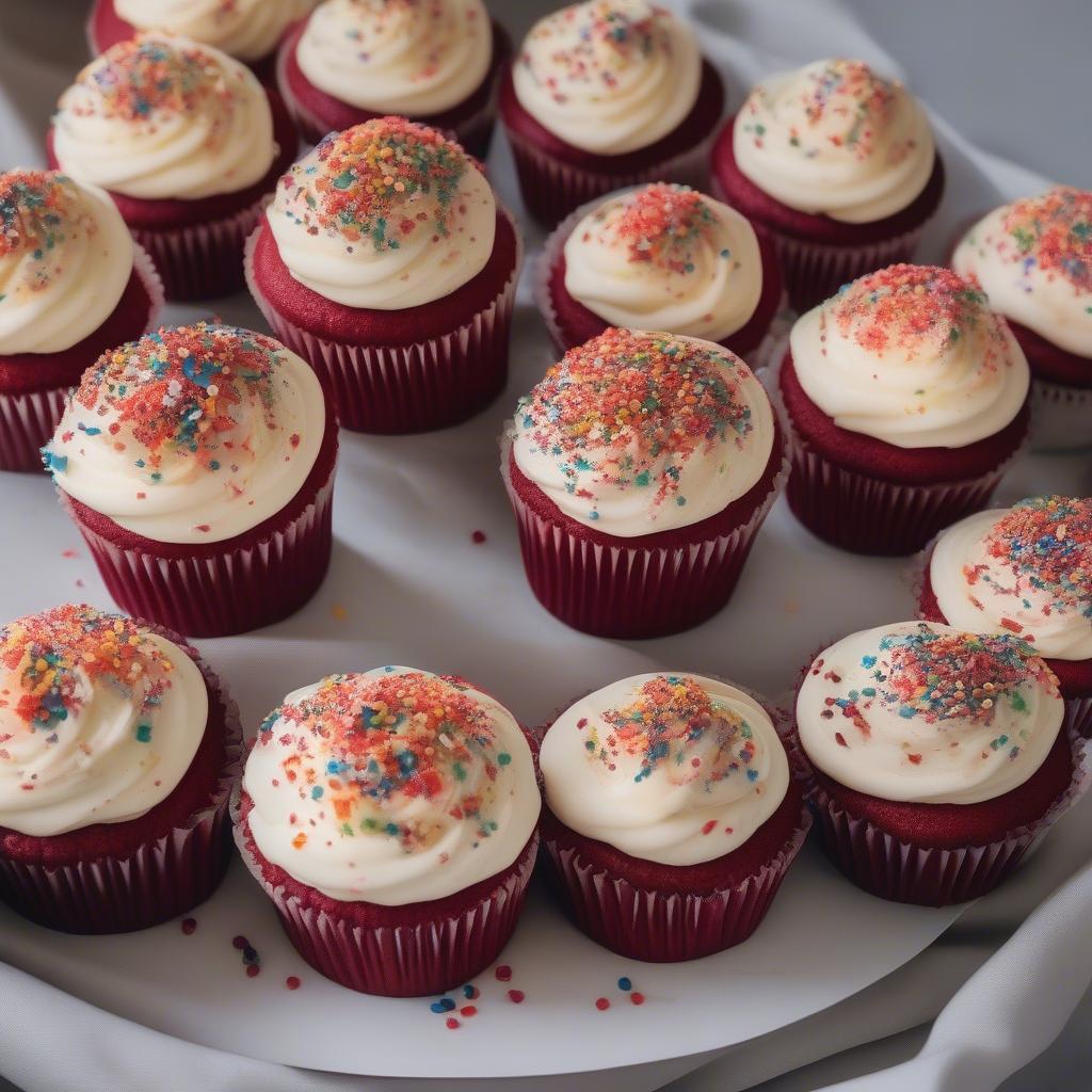 Cupcake Red Velvet hấp dẫn với lớp kem cheese béo ngậy