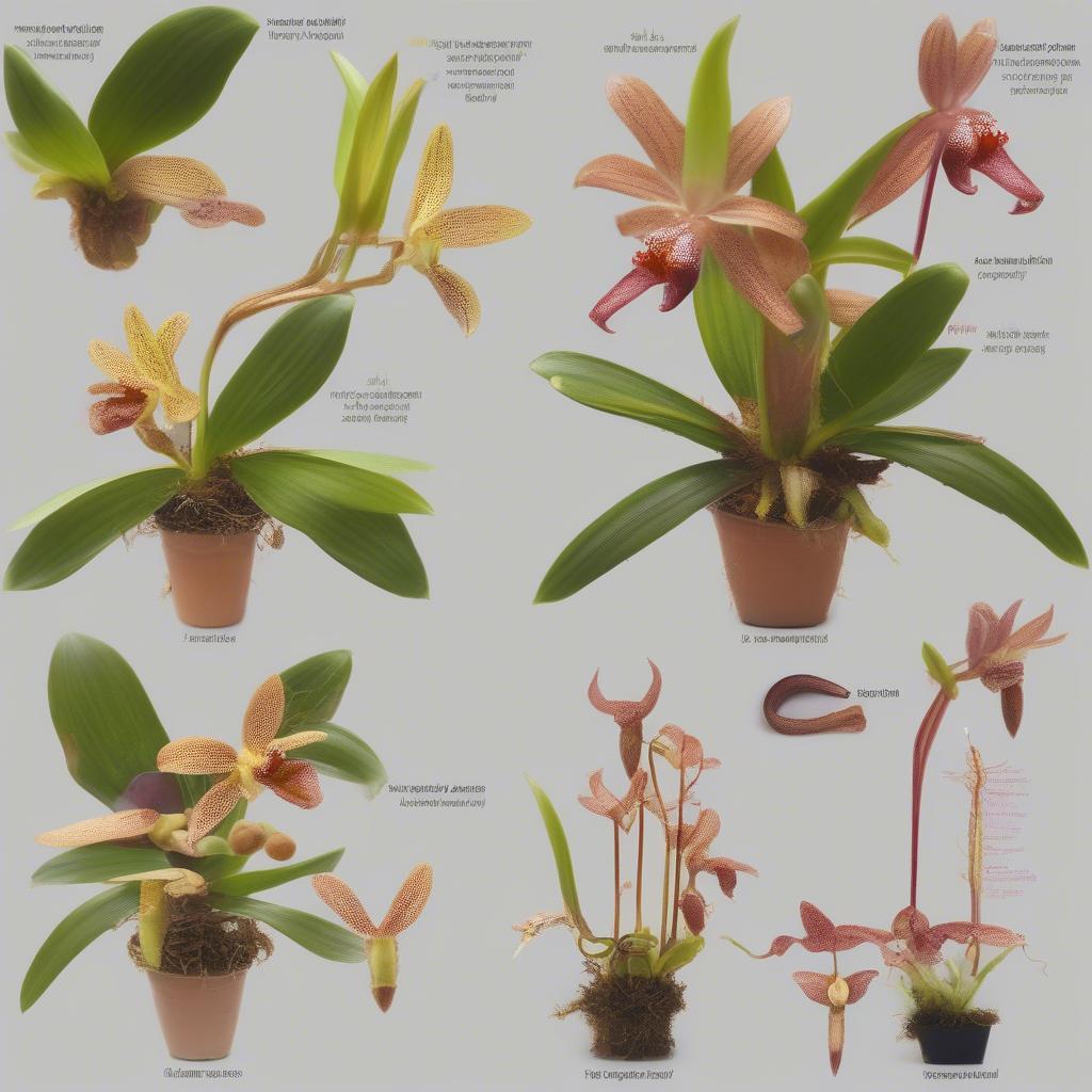 Đặc điểm nhận dạng lan Bulbophyllum thấp hơn