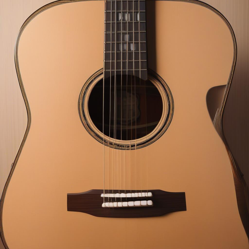 Dây đàn acoustic được lắp trên đàn guitar