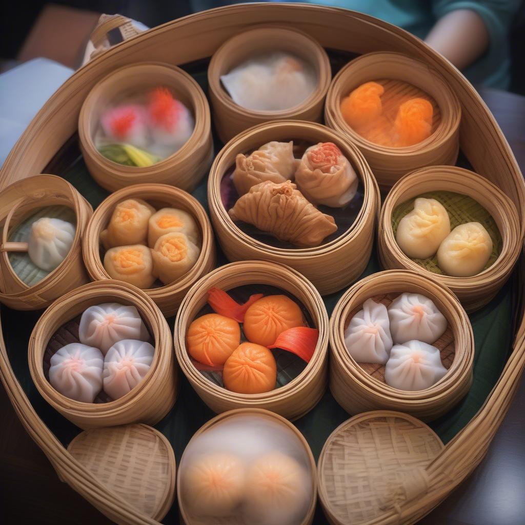 Các loại dimsum hấp thơm phức