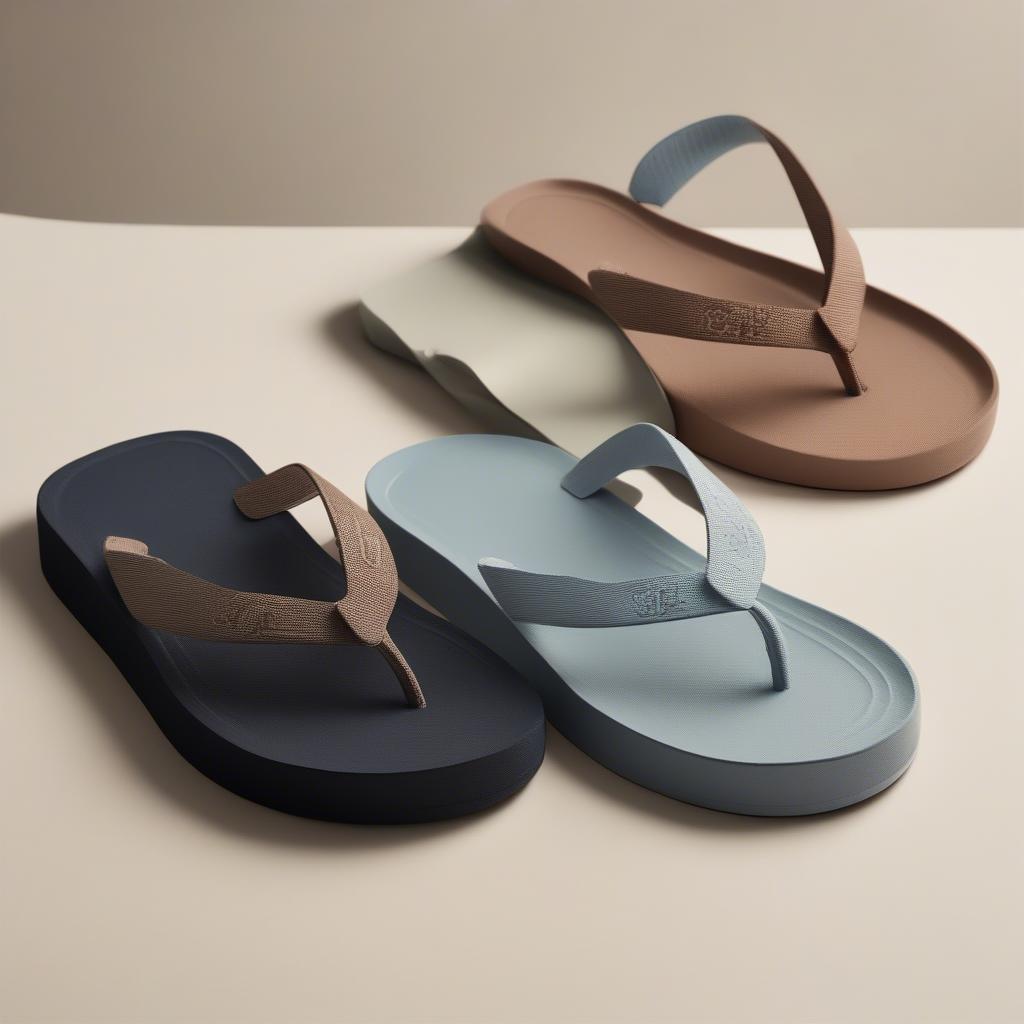 Hình ảnh so sánh flip flops platform và quai mảnh