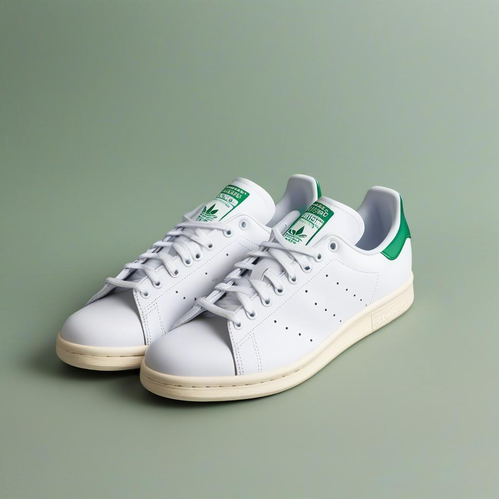 Giày Adidas nữ Stan Smith trắng xanh