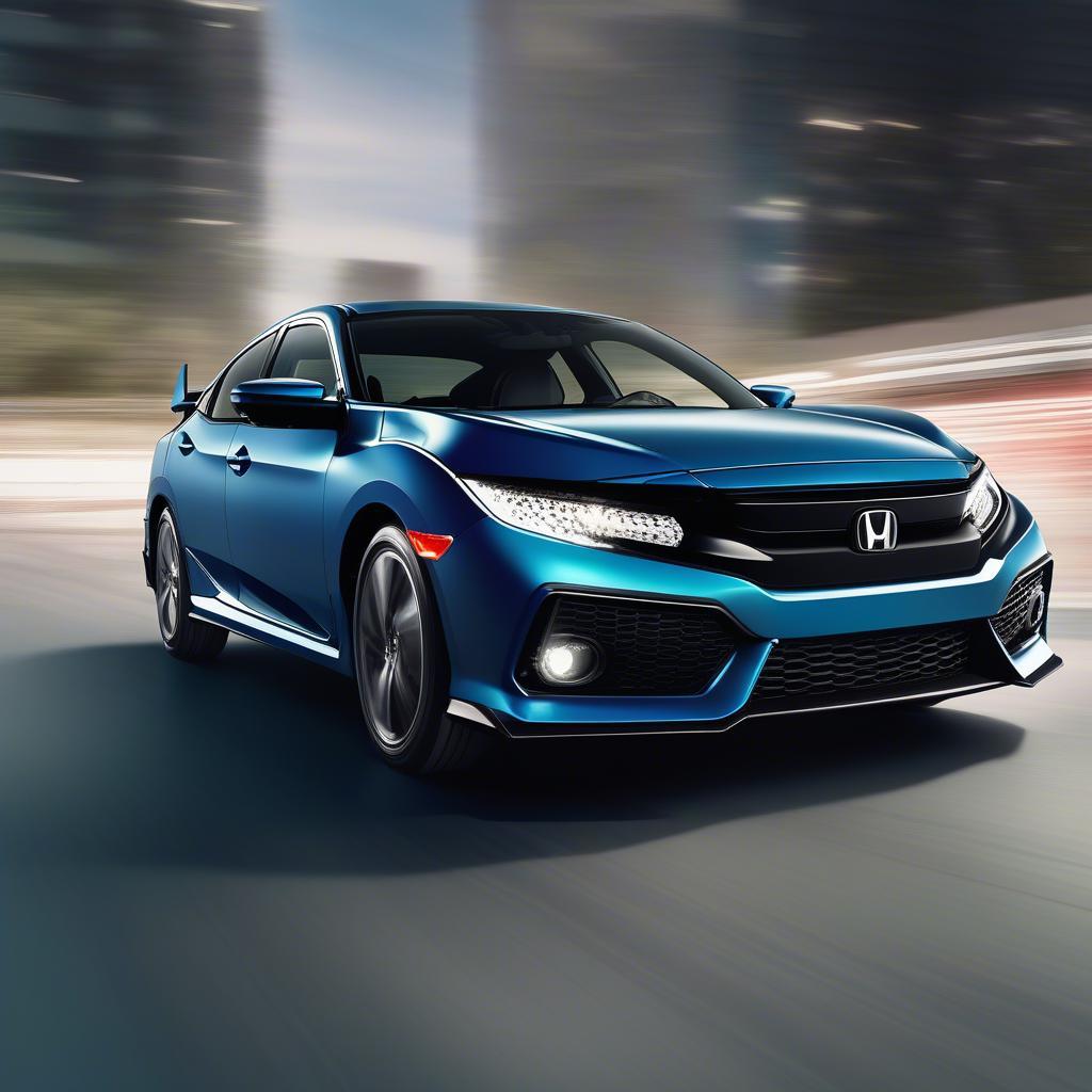 Honda Civic với thiết kế thể thao và mạnh mẽ thu hút mọi ánh nhìn.