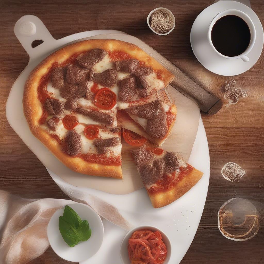 Pizza Bò Bít Tết Thanh Hóa - Sự kết hợp hoàn hảo giữa thịt bò mềm mại và sốt tiêu đen đậm đà tại Pizza Hut