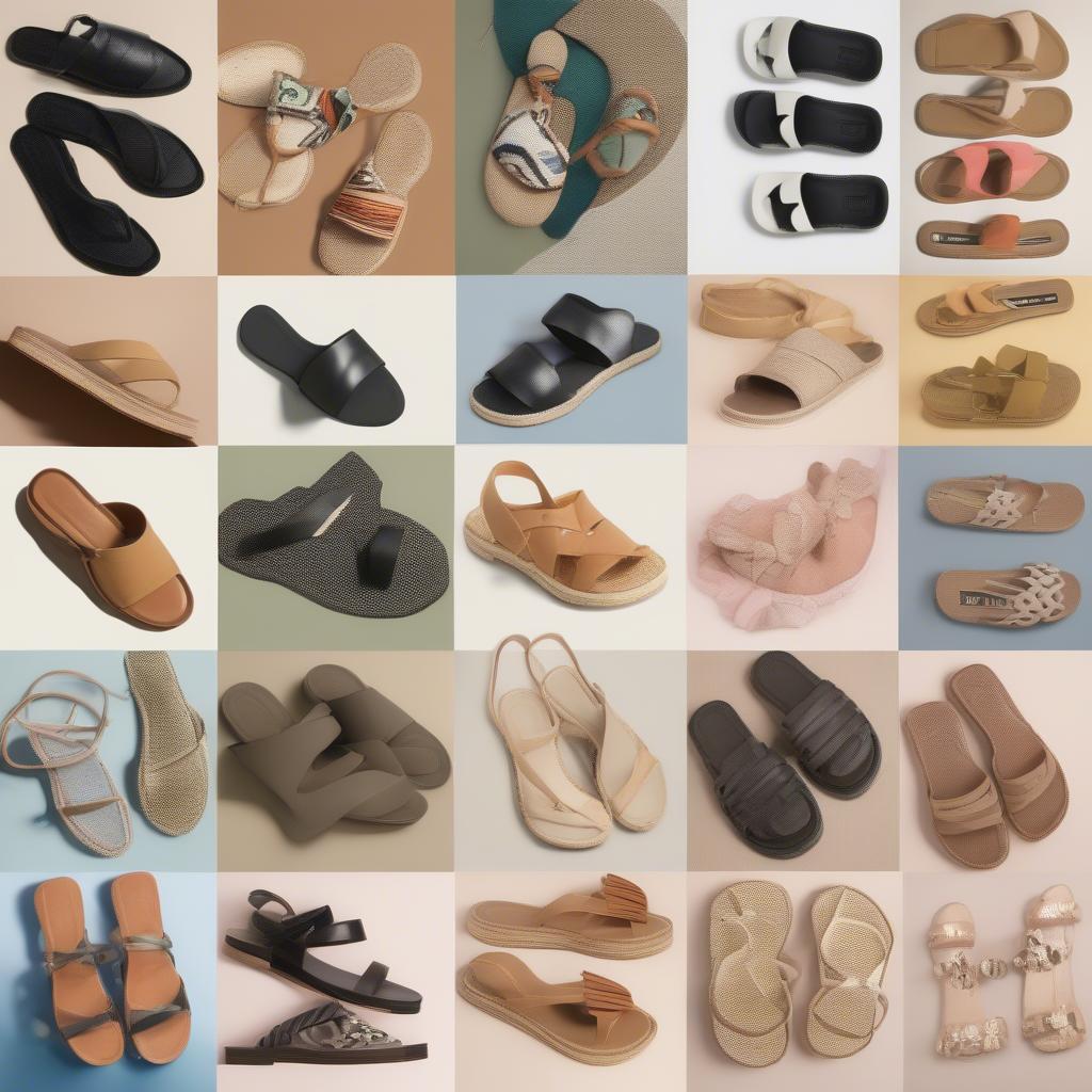 Các loại sandal với kiểu dáng đa dạng