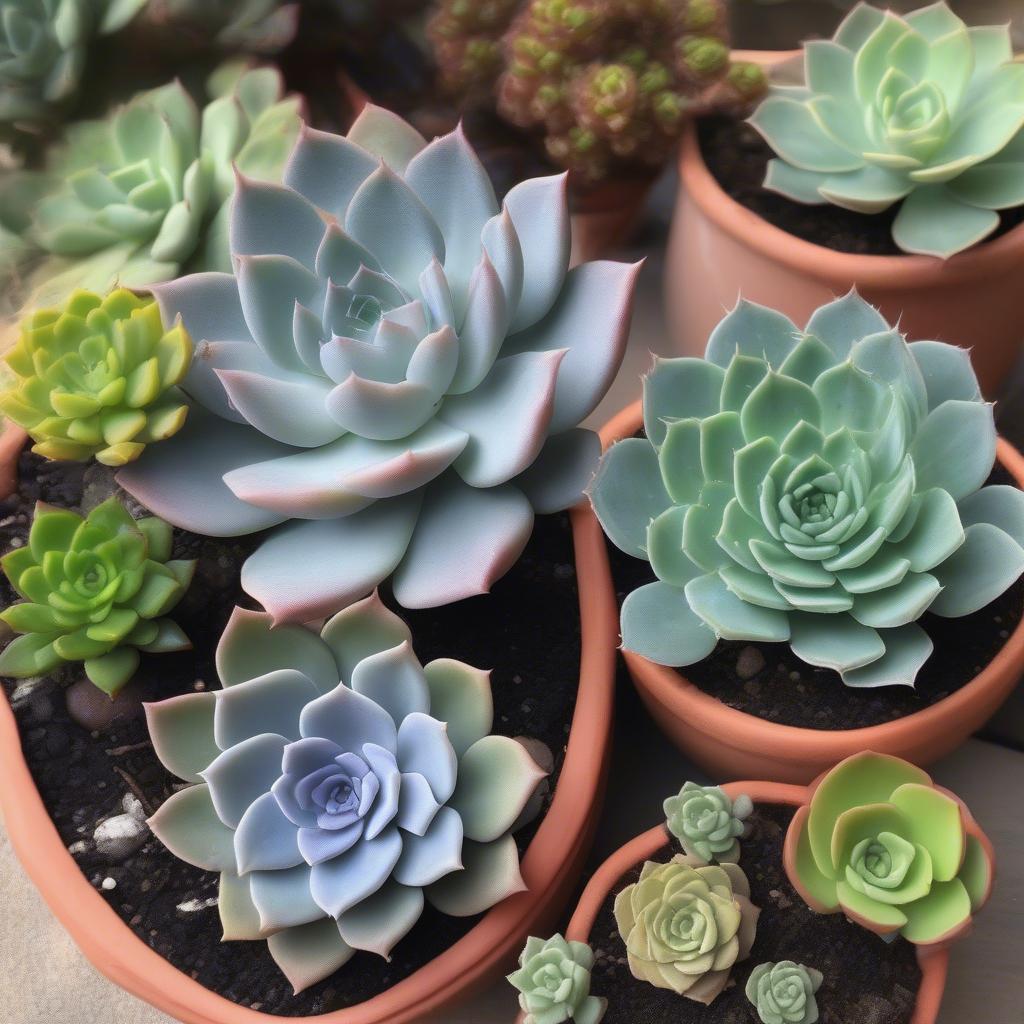 Sen đá Echeveria, Haworthia và Sedum