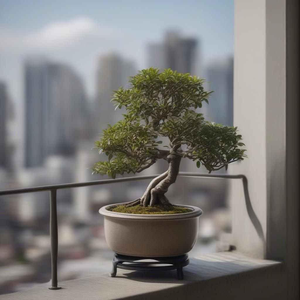 Cây Si Bonsai Mini Trên Ban Công